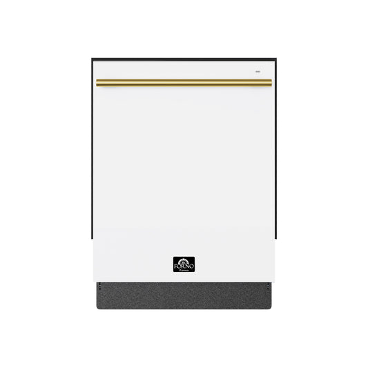 Forno Romano Espresso 24-Inch Built-In Dishwasher, White Finish, Stainless Steel Tub, 49 dBA, Energy Star Certified - Forno Appliances