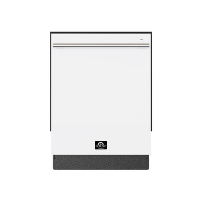 Forno Romano Espresso 24-Inch Built-In Dishwasher, White Finish, Stainless Steel Tub, 49 dBA, Energy Star Certified - Forno Appliances