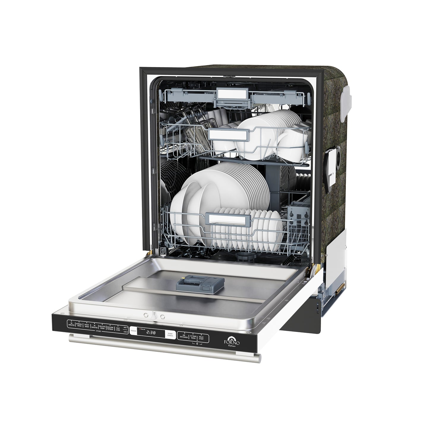Forno Romano Espresso 24-Inch Built-In Dishwasher, White Finish, Stainless Steel Tub, 49 dBA, Energy Star Certified - Forno Appliances