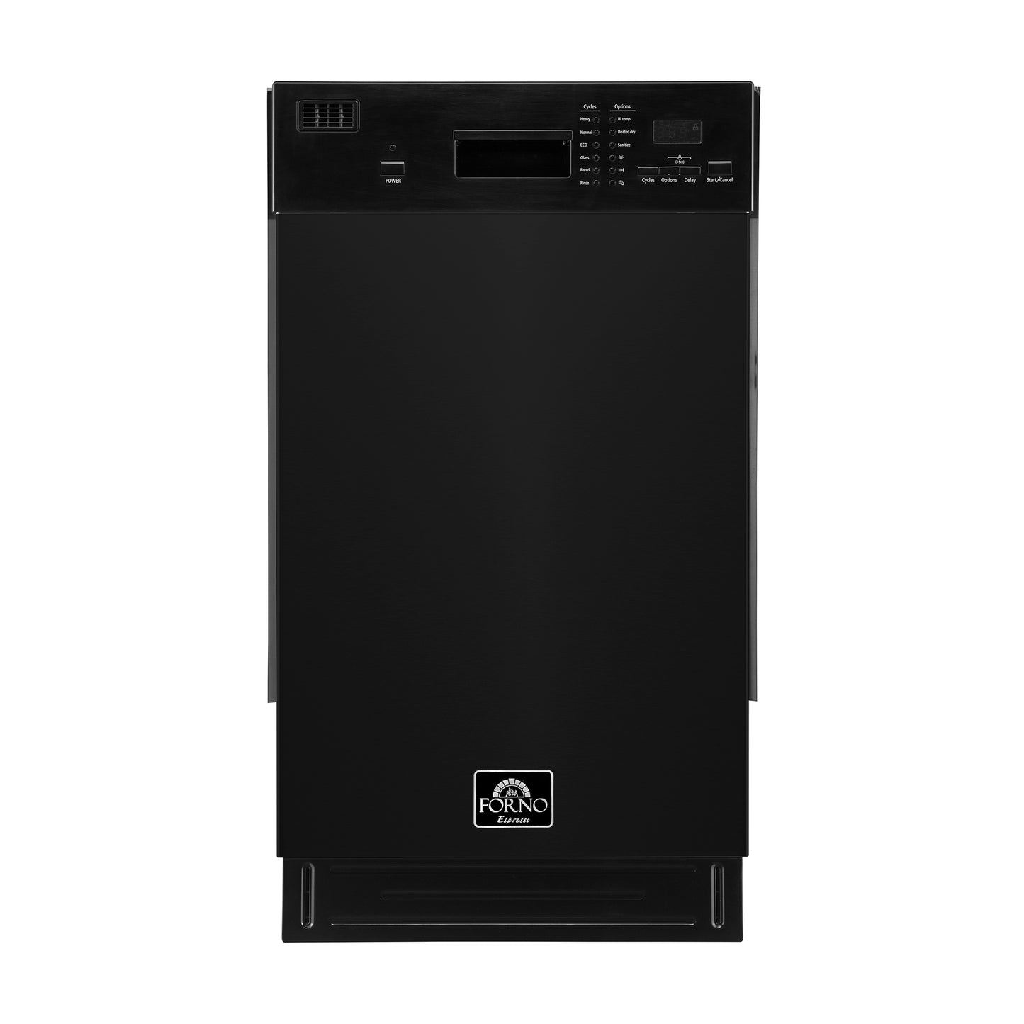 Forno Polo 18-Inch Built-In Black Dishwasher, 8 Place Settings, ENERGY STAR Certified, 52 dBA - Forno Appliances
