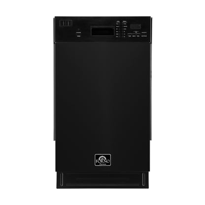 Forno Polo 18-Inch Built-In Black Dishwasher, 8 Place Settings, ENERGY STAR Certified, 52 dBA - Forno Appliances