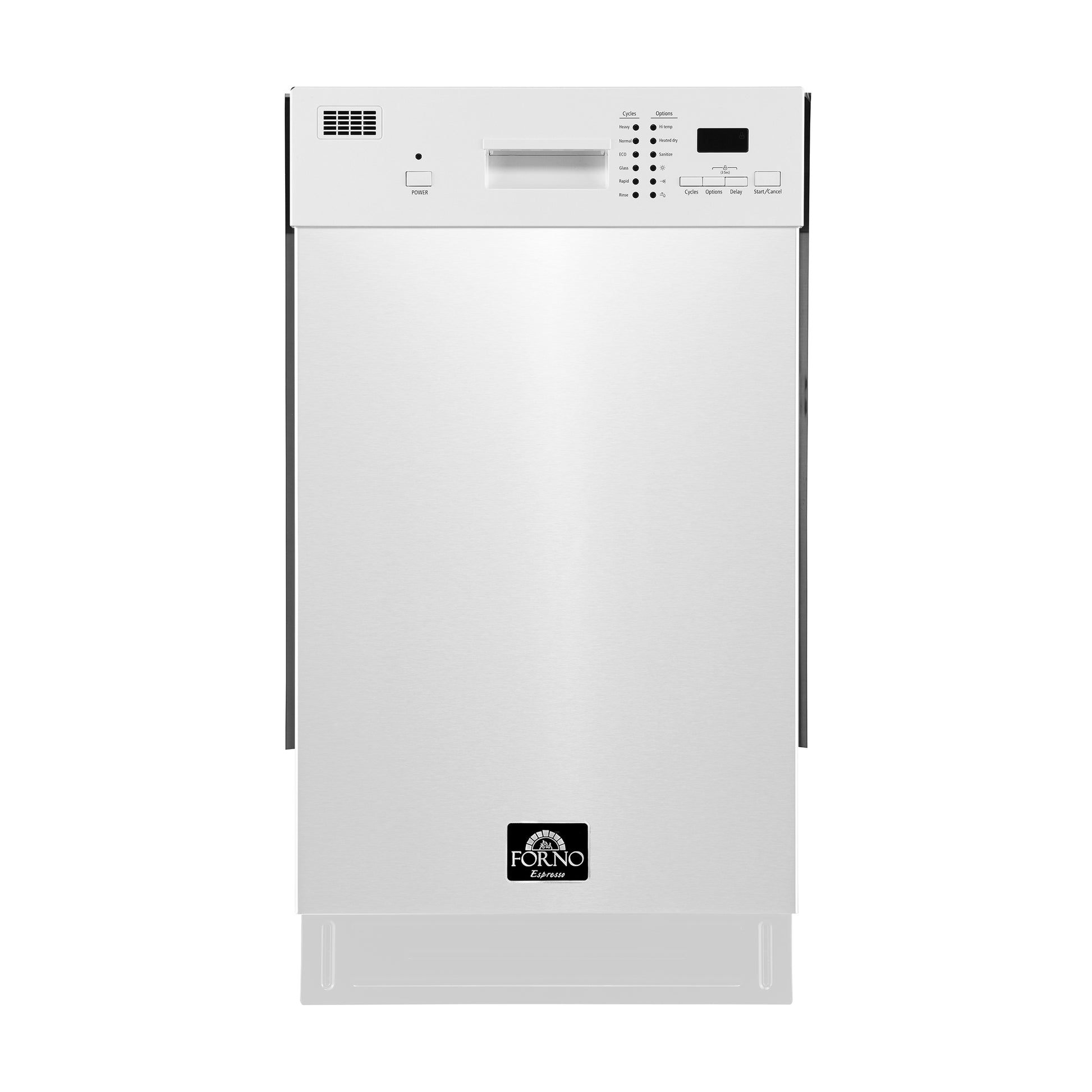 Forno Polo 18-Inch Built-In White Dishwasher, 8 Place Settings, ENERGY STAR Certified, 52 dBA - Forno Appliances
