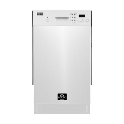 Forno Polo 18-Inch Built-In White Dishwasher, 8 Place Settings, ENERGY STAR Certified, 52 dBA - Forno Appliances