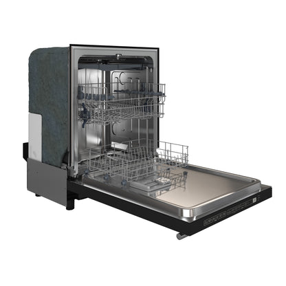 Forno Pozzo 24-Inch Built-In Tall Tub Top Control Dishwasher, Black, 49 dBA, Soil-Sensing Capable, ENERGY STAR - Forno Appliances