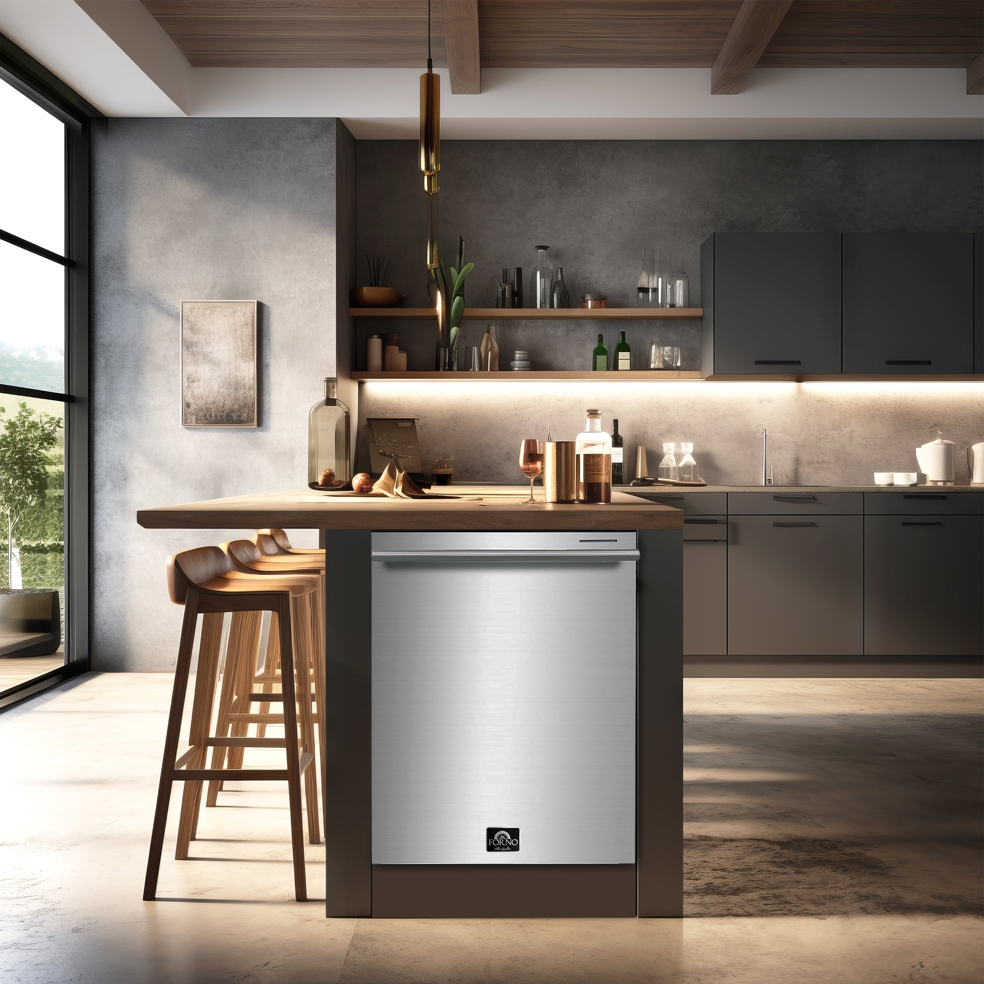 FORNO Premium 3-Piece Kitchen Bundle - Galiano 36" Gas Range, 36" French Door Refrigerator, 24" Built-In Dishwasher - FBDL-004-01CAUS - Forno Appliances