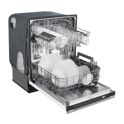 FORNO Premium 3-Piece Kitchen Bundle - Leonardo Espresso 30" White Range, 31" White Bottom Freezer Refrigerator, 24" White Built-In Dishwasher - FBDL-007-03CA - Forno Appliances
