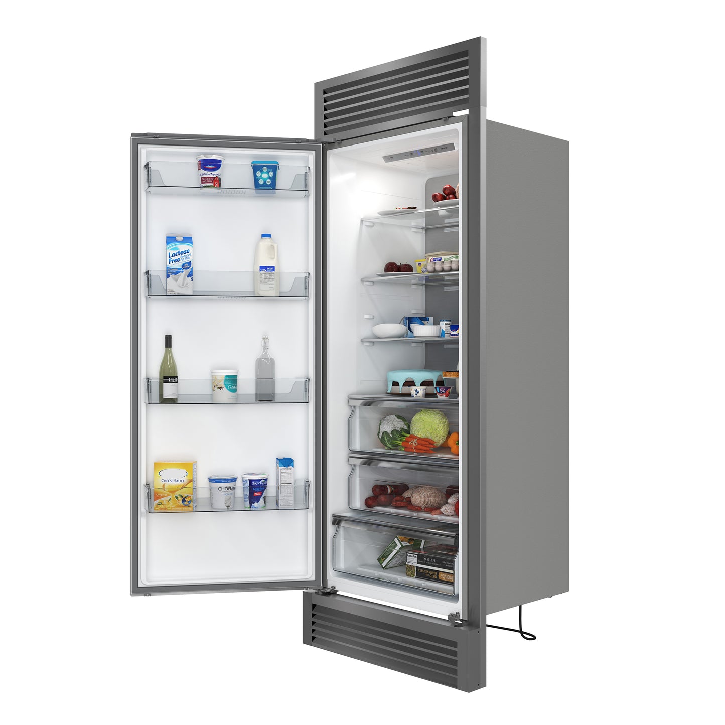 Forno Maderno 28" Built-In Convertible Refrigerator, 13.6 cu.ft. Left Swing with Decorative Grill - 32" Wide - Forno Appliances