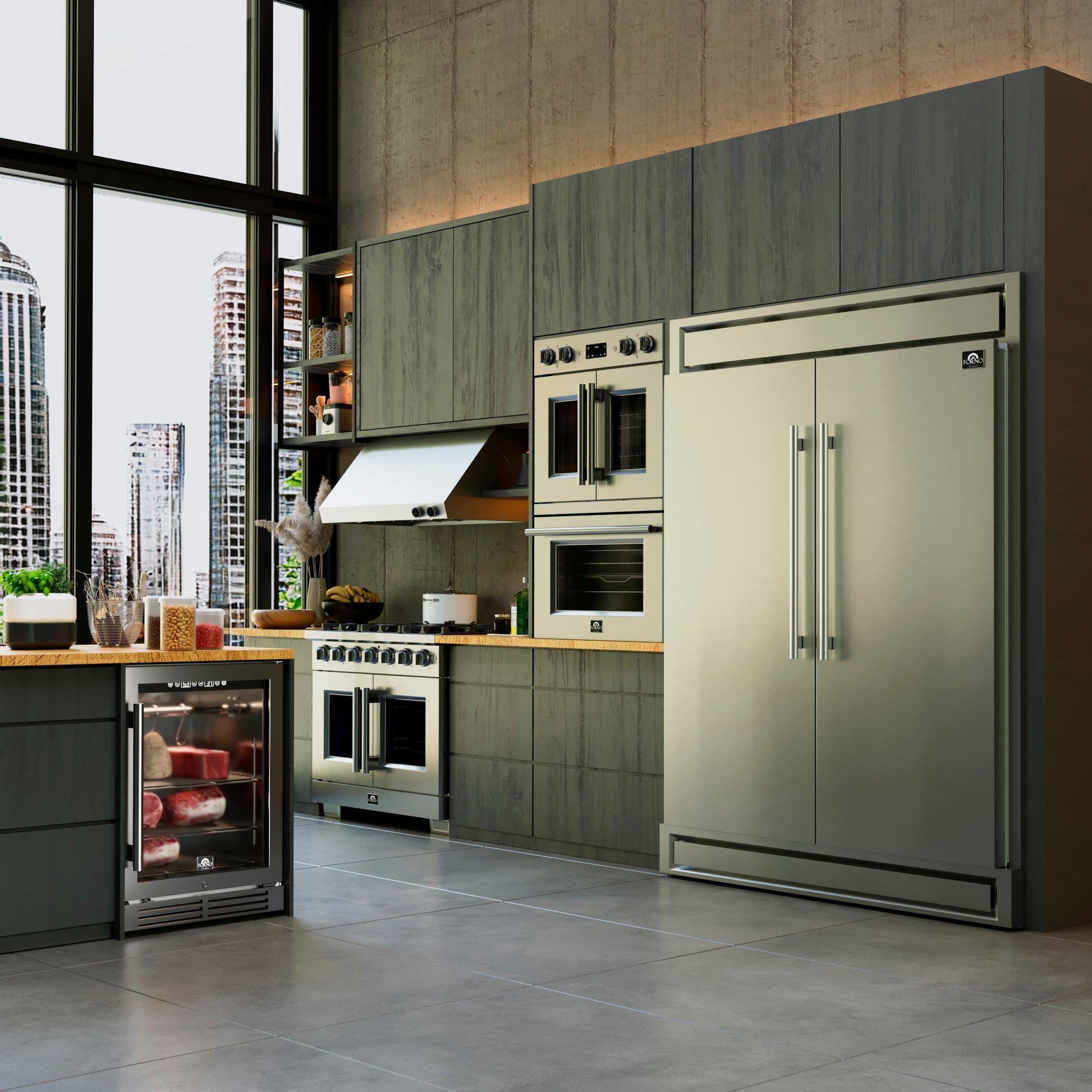 Forno Gallico 30-Inch Electric French Door Double Oven, Stainless Steel, Convection Cooking, Touch Control Panel, Self-Cleaning Function - Forno Appliances