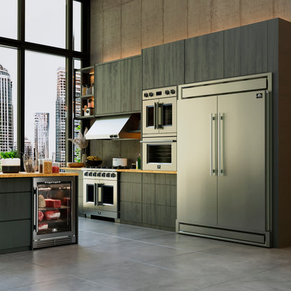 Forno Gallico 30-Inch Electric French Door Double Oven, Stainless Steel, Convection Cooking, Touch Control Panel, Self-Cleaning Function - Forno Appliances