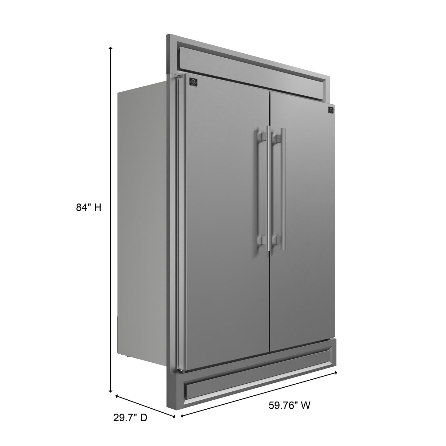 Forno Maderno 2-28-Inch Wide Convertible Refrigerator/Freezer, Decorative Trim, 27.2 cu.ft, 84-Inch High, ENERGY STAR Certified - Forno Appliances