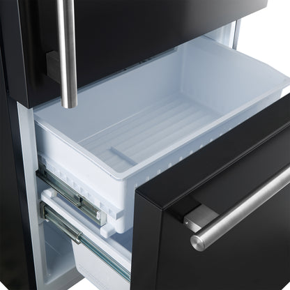 Forno Milano Espresso 31-Inch Bottom Freezer Refrigerator, Black, 17.2 cu.ft Capacity, Energy Efficient - Forno Appliances