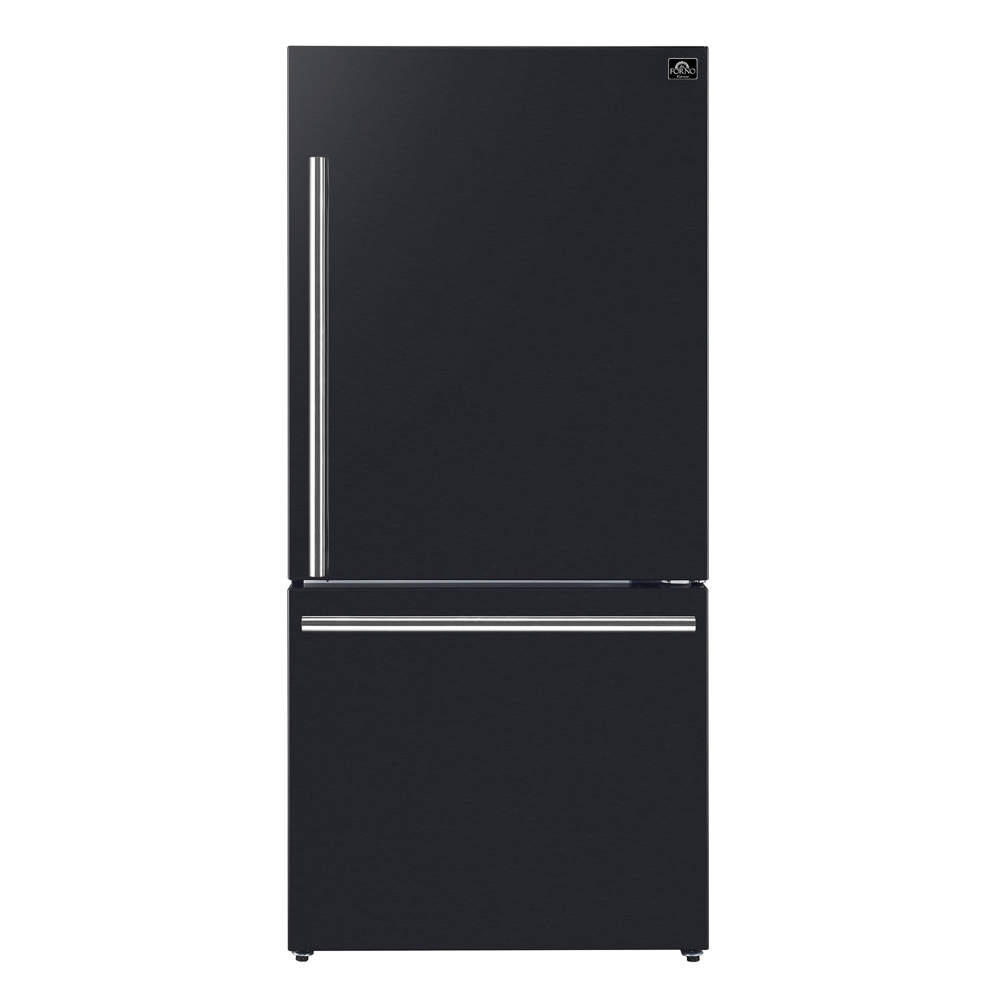 Forno Milano Espresso 31-Inch Bottom Freezer Refrigerator, Black, 17.2 cu.ft Capacity, Energy Efficient - Forno Appliances