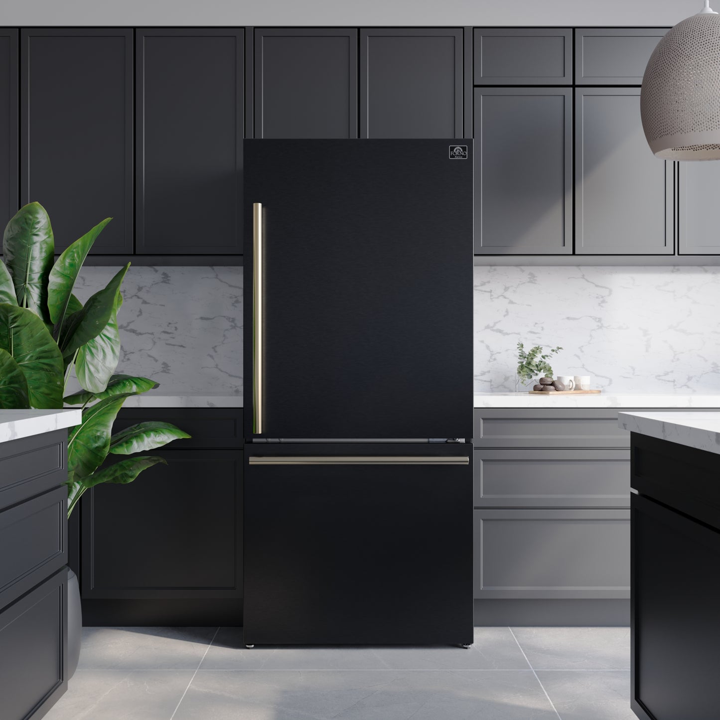 Réfrigérateur congélateur bas Forno Milano Espresso 31 pouces, noir, capacité de 17,2 pi³, écoénergétique - Forno Appliances
