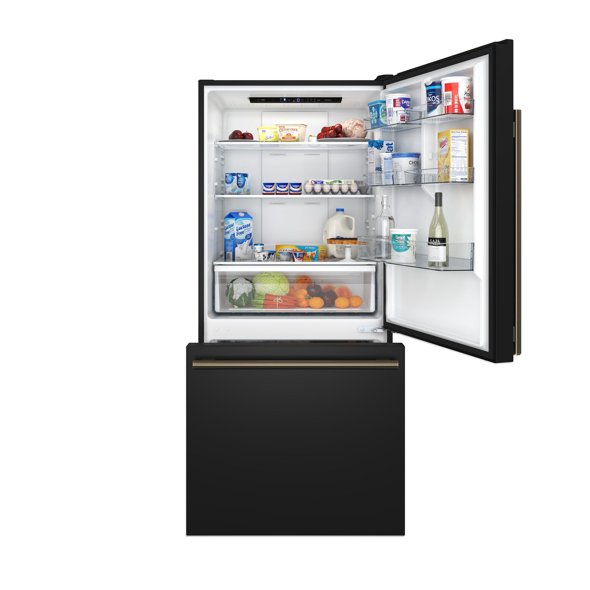Forno Milano Espresso 31-Inch Bottom Freezer Refrigerator, Black, 17.2 cu.ft Capacity, Energy Efficient - Forno Appliances