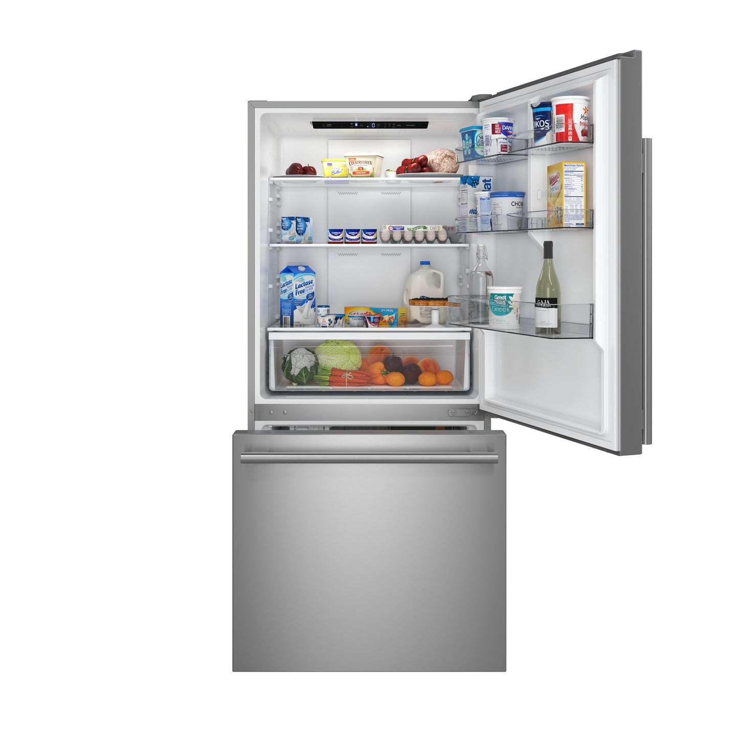 Forno Milano 2-Piece 62-Inch Freestanding Dual Bottom Freezer Refrigerator, Stainless Steel – 34.4 cu.ft, Touch Control, Ice Maker - Forno Appliances
