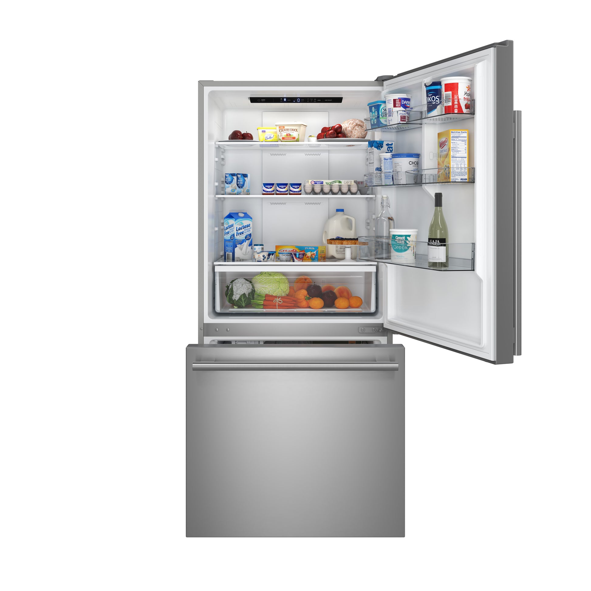 Forno Milano 2-Piece 62-Inch Freestanding Dual Bottom Freezer Refrigerator, Stainless Steel – 34.4 cu.ft, Touch Control, Ice Maker - Forno Appliances