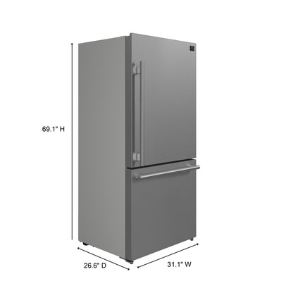 FORNO 2-Piece SS Kitchen Bundle - 36" Electric Range and 31" Bottom Freezer Refrigerator - Forno Appliances
