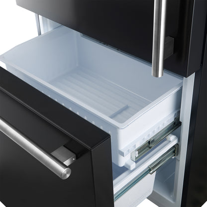 Forno Milano 2-Piece 62-Inch Freestanding Dual Bottom Freezer Refrigerator in Black – 34.4 cu.ft, Touch Control, Ice Maker - Forno Appliances