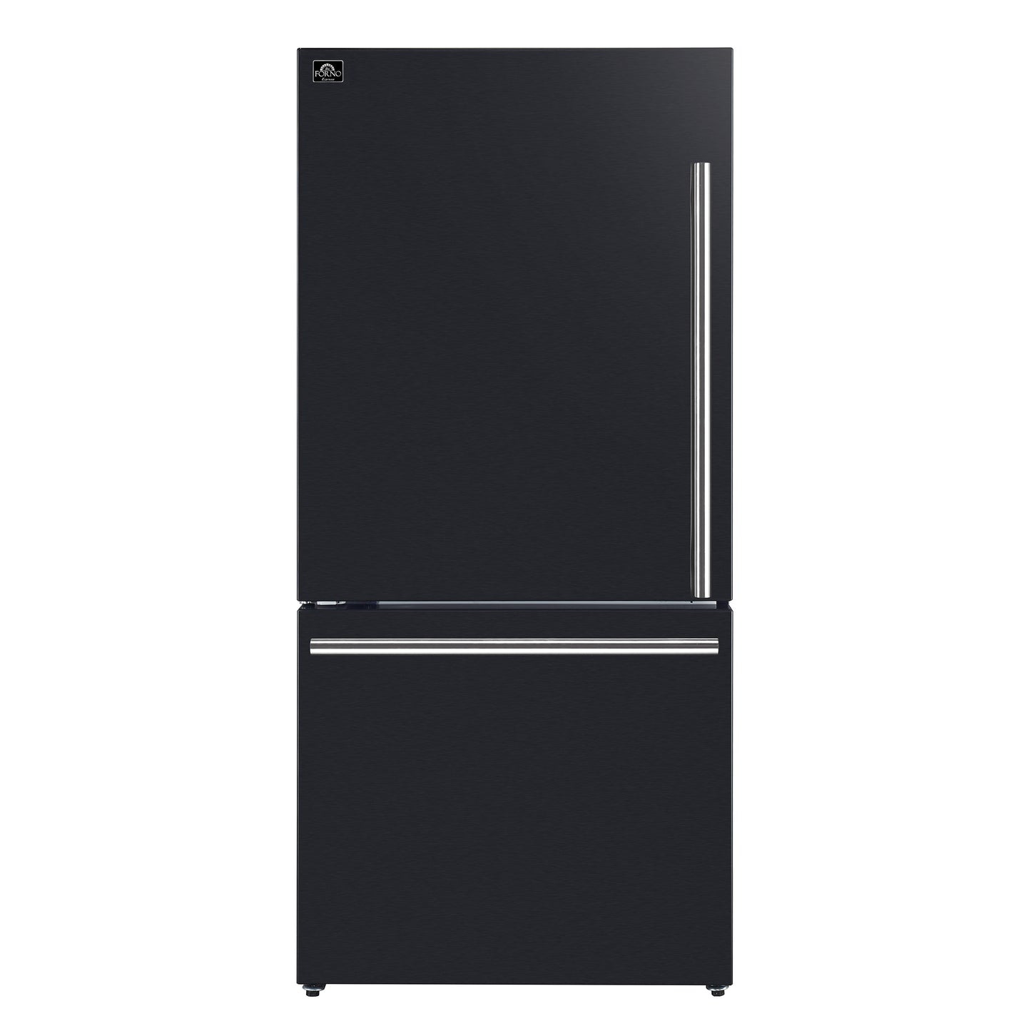 Forno Milano 2-Piece 62-Inch Freestanding Dual Bottom Freezer Refrigerator in Black – 34.4 cu.ft, Touch Control, Ice Maker - Forno Appliances
