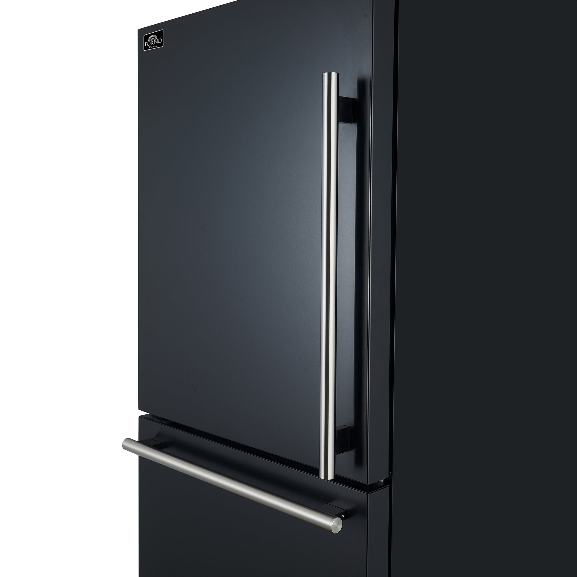 Forno Milano 2-Piece 62-Inch Freestanding Dual Bottom Freezer Refrigerator in Black – 34.4 cu.ft, Touch Control, Ice Maker - Forno Appliances
