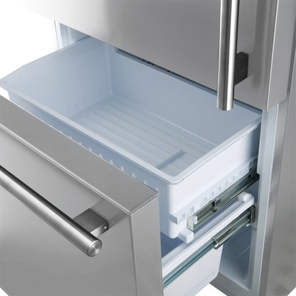 Réfrigérateur congélateur en bas Forno Milano Espresso en acier inoxydable de 31 po, 17,2 pi³, machine à glaçons intégrée, ENERGY STAR - Forno Appliances