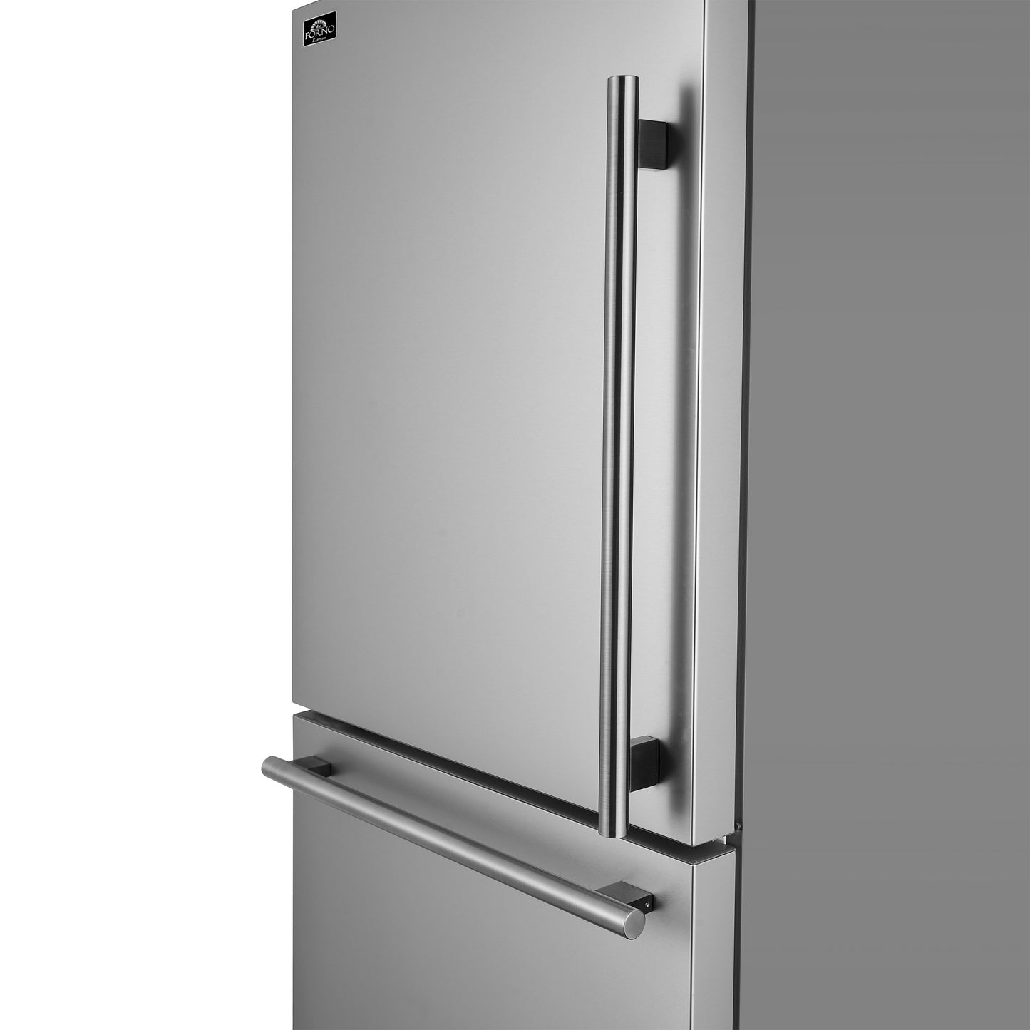 Forno Milano Espresso 31-Inch Stainless Steel Bottom Freezer Refrigerator, 17.2 cu.ft., Built-In Ice Maker, ENERGY STAR - Forno Appliances