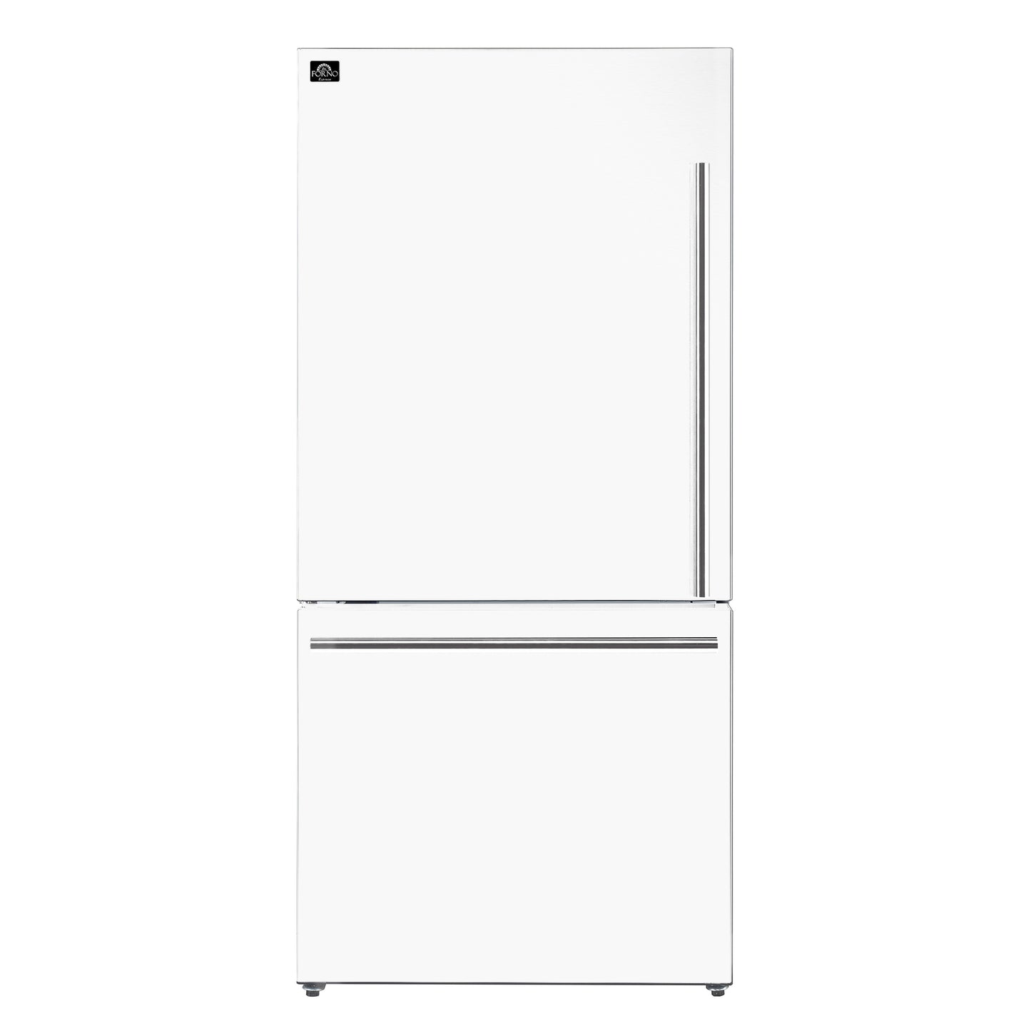 Forno Milano Espresso 31-Inch White Bottom Freezer Refrigerator, 17.2 Cu. Ft., Energy-Efficient, No Frost, Built-In Ice Maker - Forno Appliances