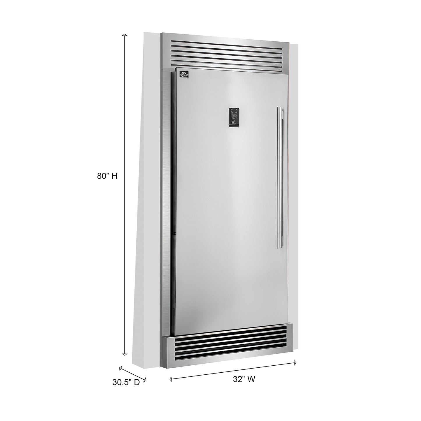 Forno Rizzuto 28-Inch Upright Convertible Freezer, 32-Inch Wide, Left Swing, Decorative Grill, ENERGY STAR Certified - Forno Appliances