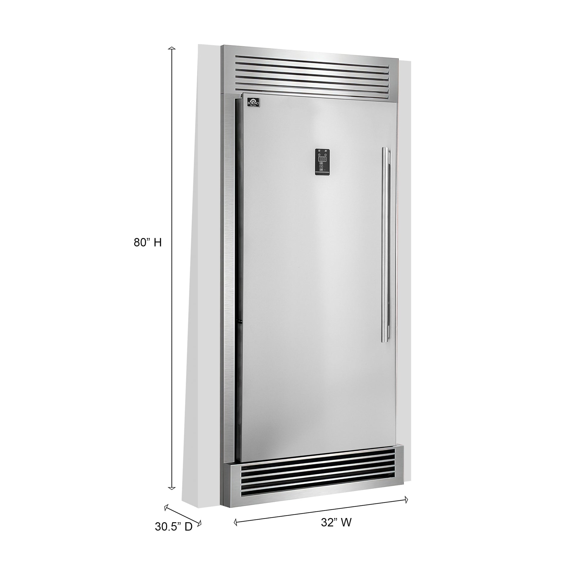 Forno Rizzuto 28-Inch Upright Convertible Freezer, 32-Inch Wide, Left Swing, Decorative Grill, ENERGY STAR Certified - Forno Appliances
