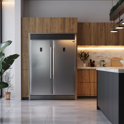 Forno Rizzuto Ensemble réfrigérateur/congélateur convertible 56-Inch, capacité totale 27.6 cu.ft, grille décorative, certifié ENERGY STAR - Forno Appliances