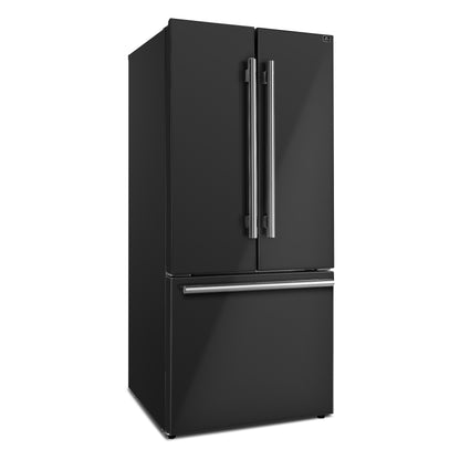 FORNO 2-Piece Black Kitchen Bundle - 30" Electric Range and 31" Bottom Freezer Refrigerator - Forno Appliances