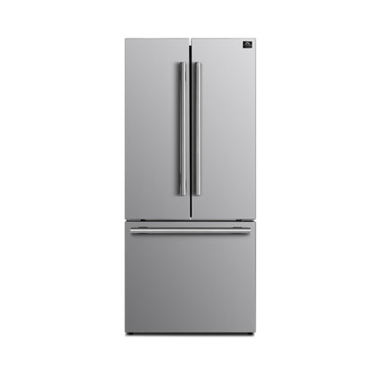 FORNO Premium 2-Piece Kitchen Bundle -Giovanni 30-inch Gas Range Stainless Steel, Forno Gallipoli 30" French Door Refrigerator with Bottom Freezer 17.5 cu. ft Capacity - FBDL-020-01CAUS - Forno Appliances