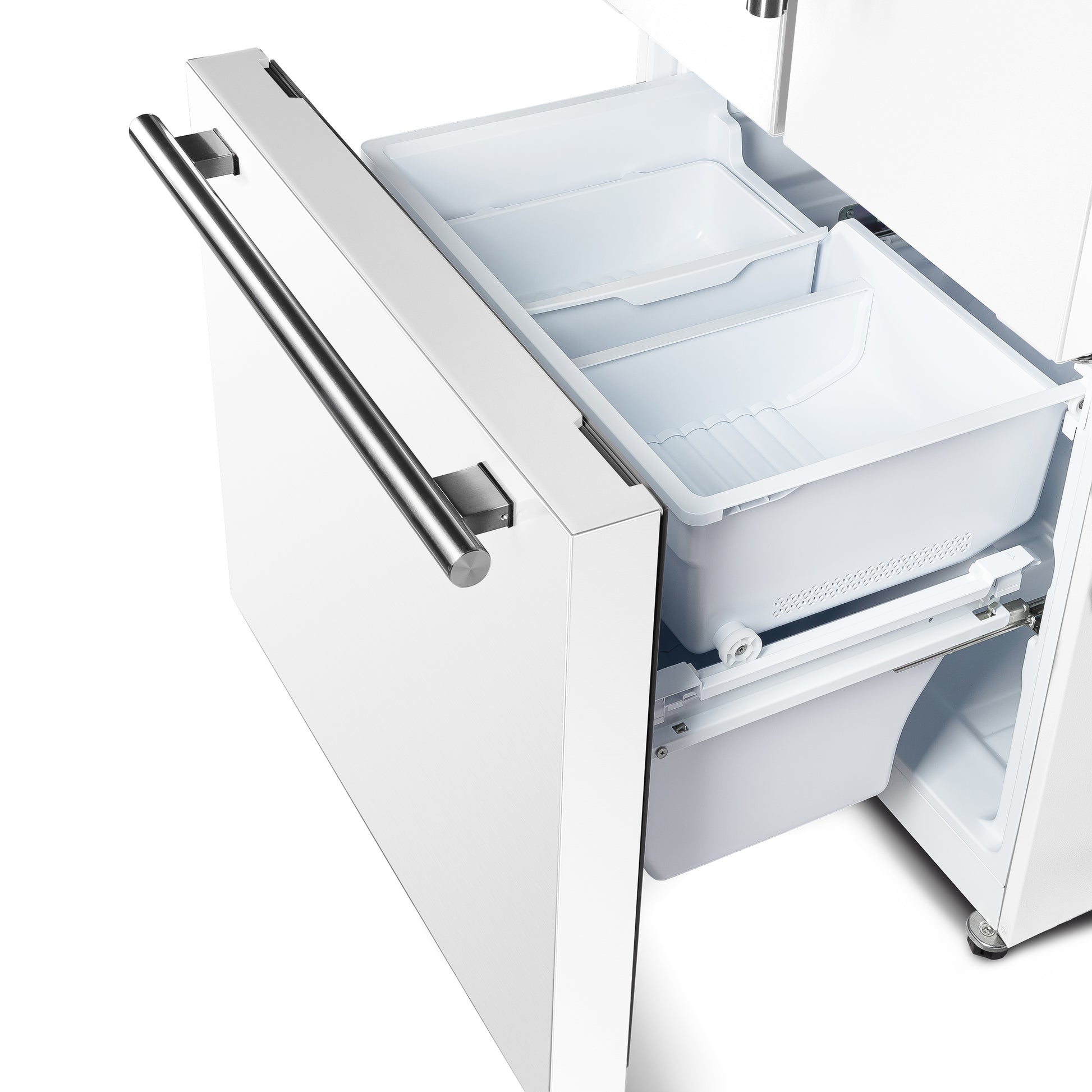 FORNO 2-Piece White Kitchen Bundle - 30" Induction Range and 31" Bottom Freezer Refrigerator - Forno Appliances