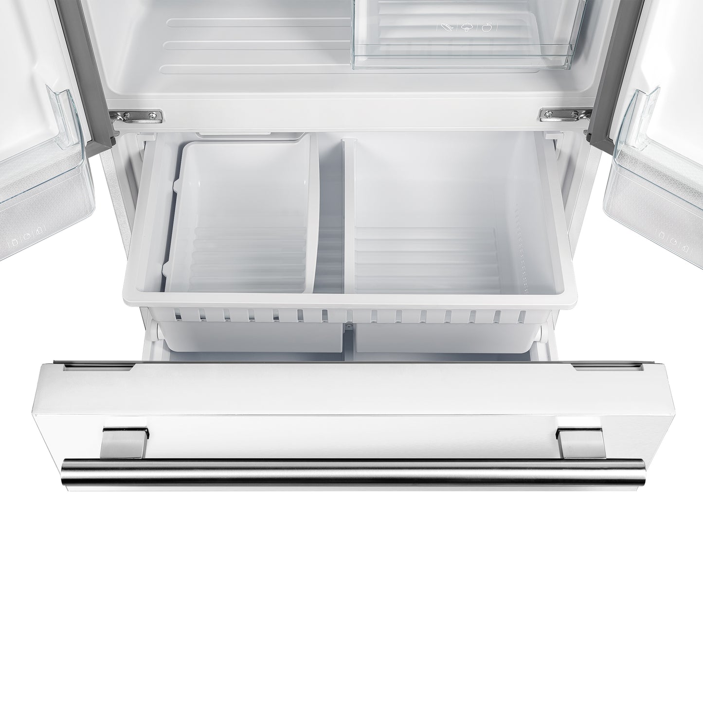 FORNO 2-Piece White Kitchen Bundle - 30" Induction Range and 31" Bottom Freezer Refrigerator - Forno Appliances