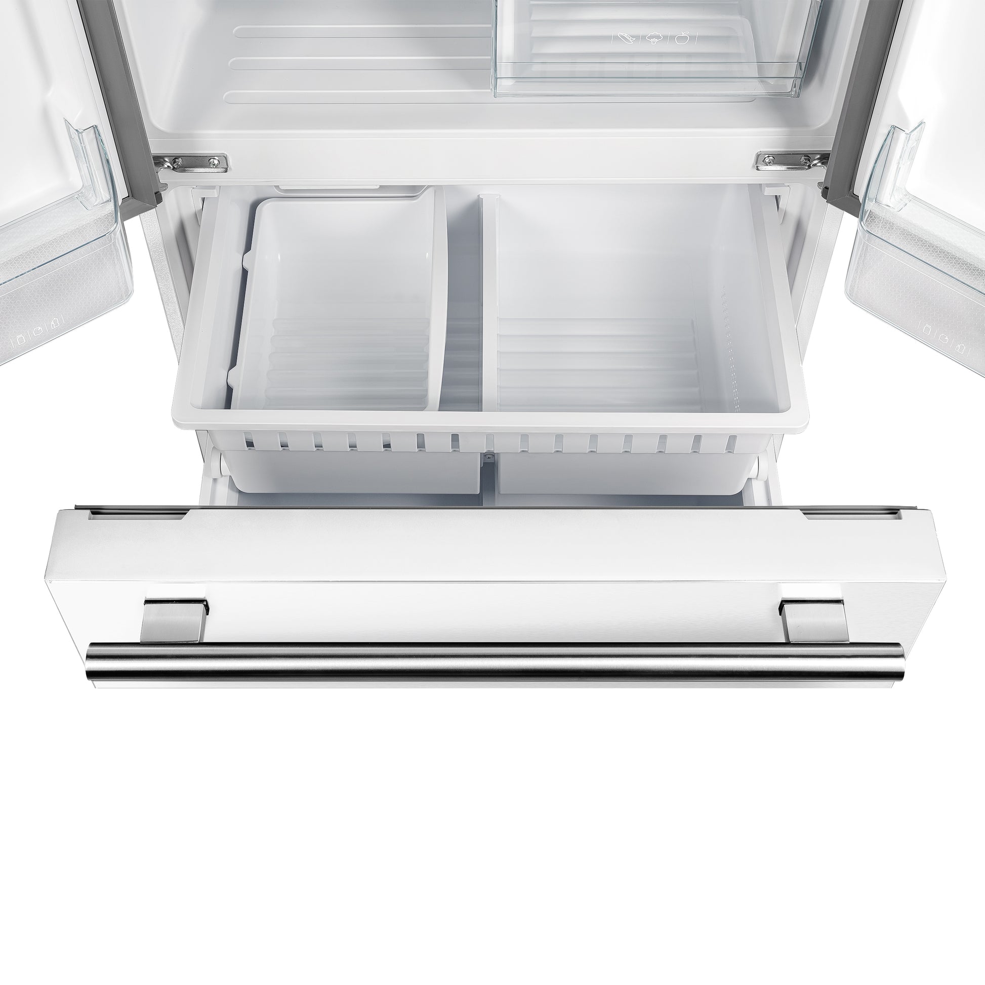 FORNO 2-Piece White Kitchen Bundle - 30" Induction Range and 31" Bottom Freezer Refrigerator - Forno Appliances