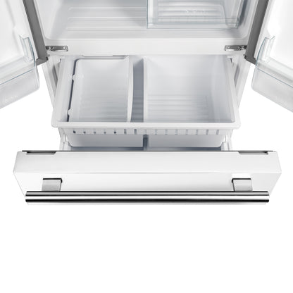 FORNO 2-Piece White Kitchen Bundle - 30" Induction Range and 31" Bottom Freezer Refrigerator - Forno Appliances