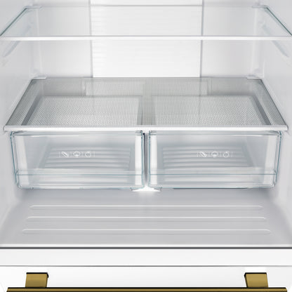 FORNO 2-Piece White Kitchen Bundle - 30" Induction Range and 31" Bottom Freezer Refrigerator - Forno Appliances