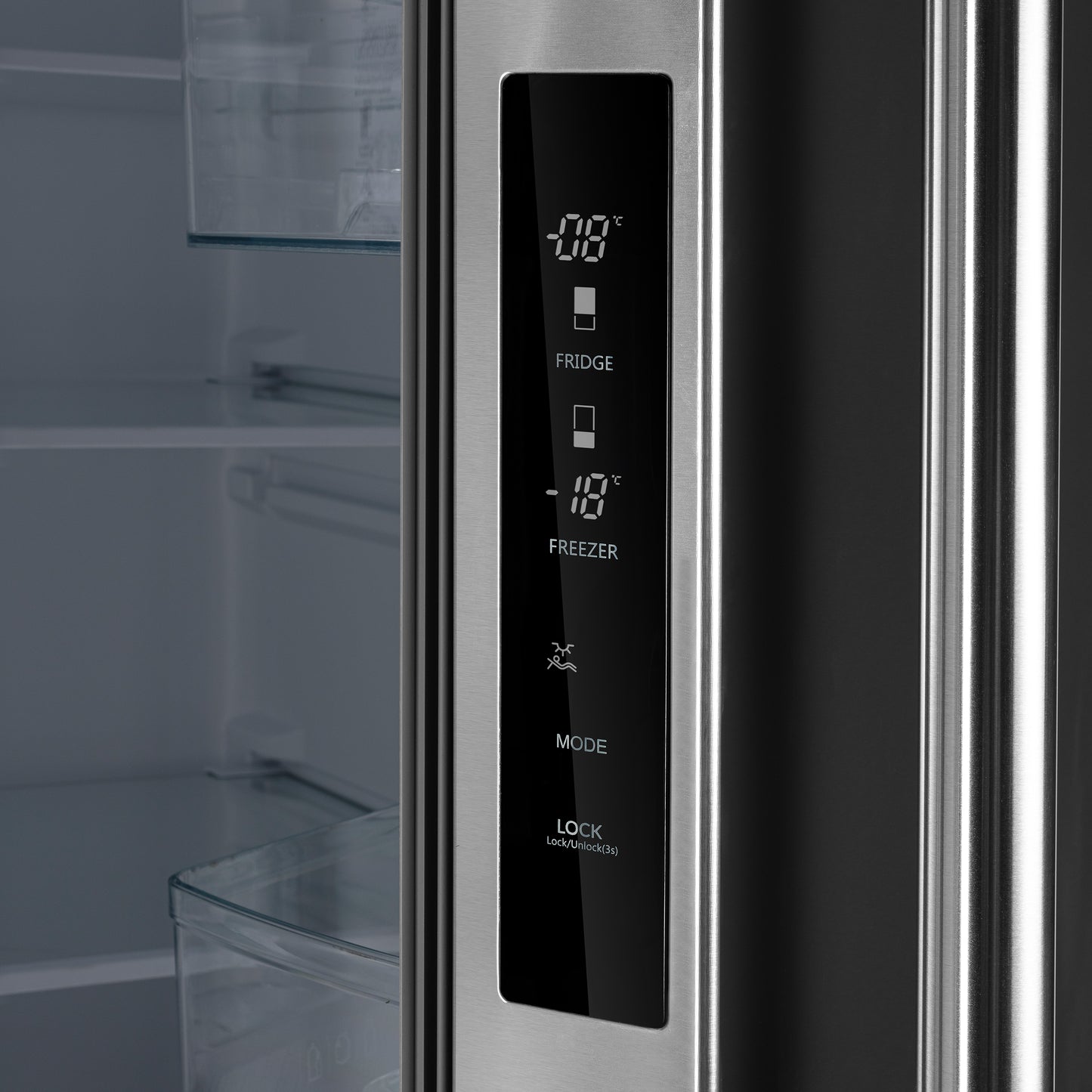 Forno Gallipoli 30-Inch French Door Refrigerator, 17.5 cu.ft Capacity, Modern Decorative Grill, 34-Inch Width, Stainless Steel, No Frost Technology, Energy Efficient - Forno Appliances