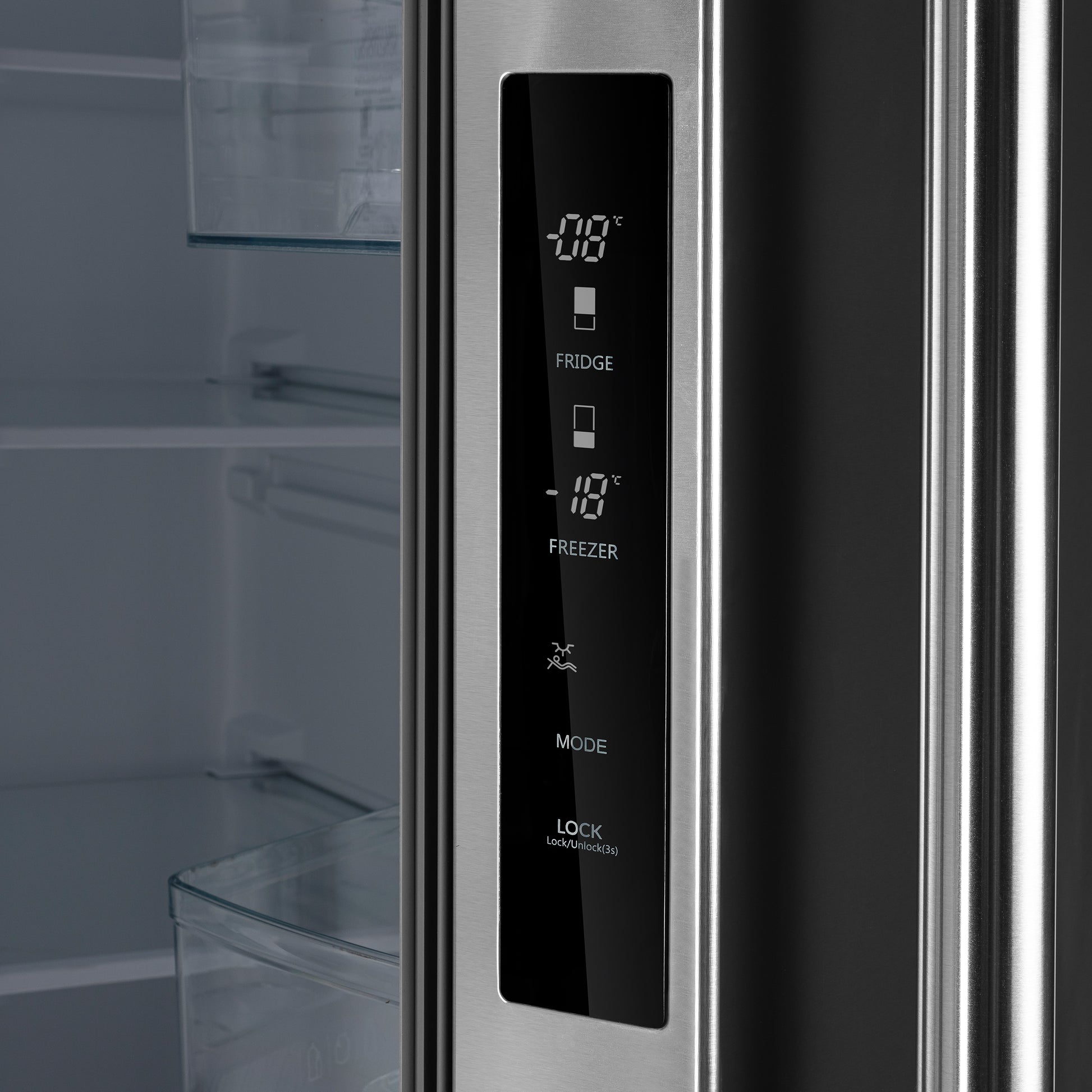 Forno Gallipoli 30-Inch French Door Refrigerator, 17.5 cu.ft Capacity, Modern Decorative Grill, 34-Inch Width, Stainless Steel, No Frost Technology, Energy Efficient - Forno Appliances