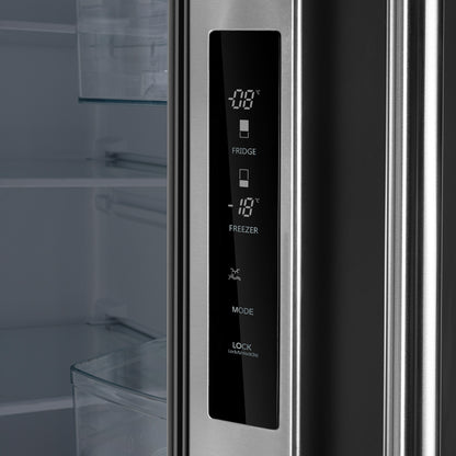 Forno Gallipoli 30-Inch French Door Refrigerator, 17.5 cu.ft Capacity, Modern Decorative Grill, 34-Inch Width, Stainless Steel, No Frost Technology, Energy Efficient - Forno Appliances