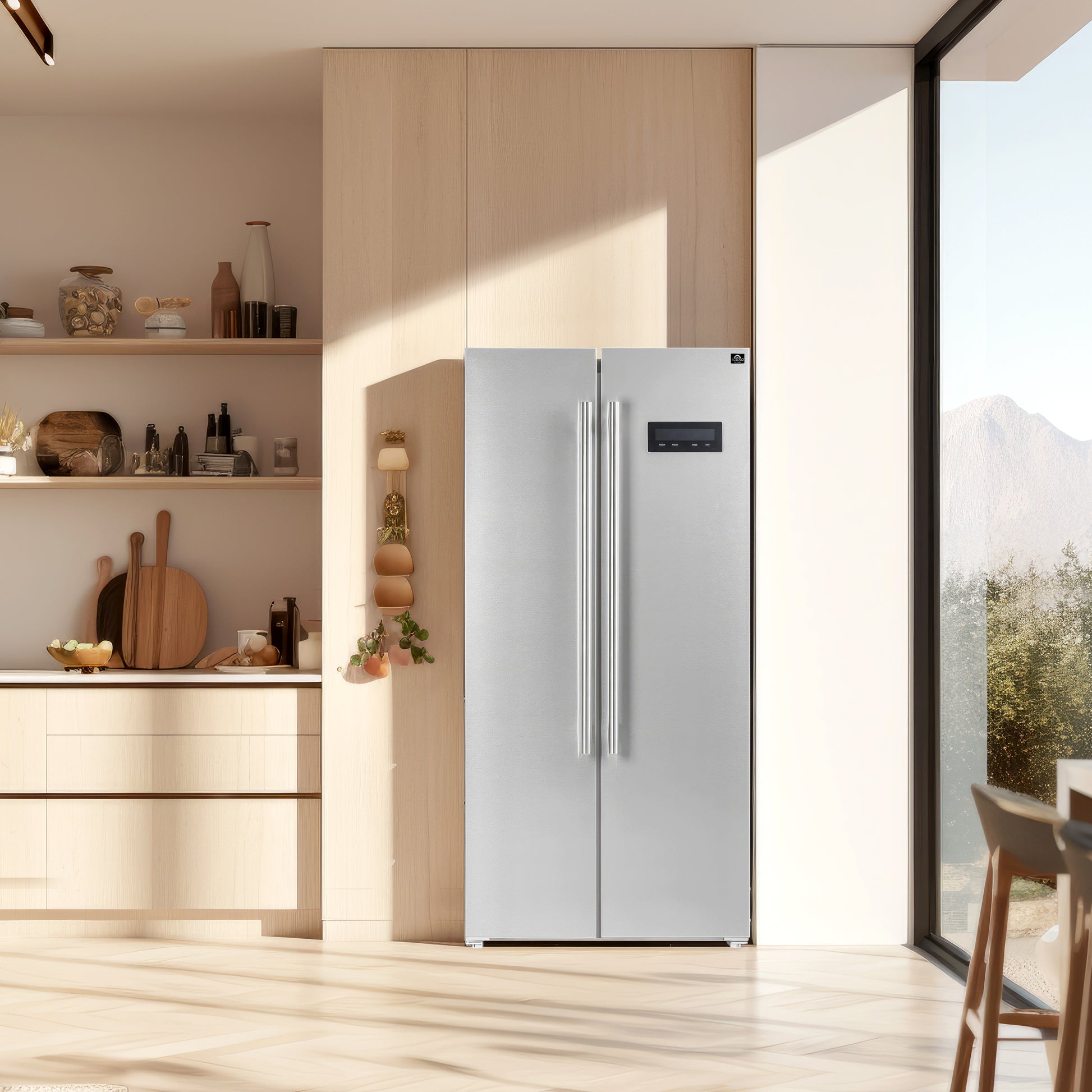 FORNO Lot de cuisine Premium 2 pièces - cuisinière à gaz Marco 30-inch en acier inoxydable, réfrigérateur côte à côte Forno Salerno 33" en acier inoxydable 15.6 cu.ft - FBDL-021-01CAUS - Forno Appliances