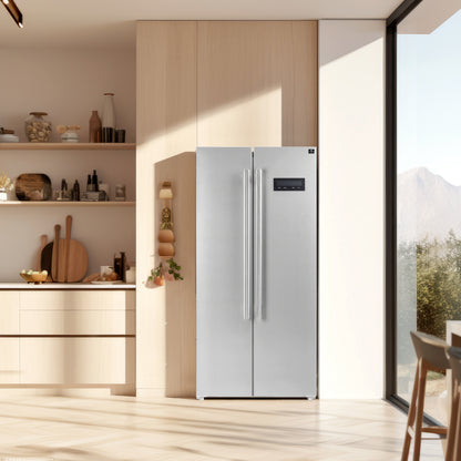 FORNO Lot de cuisine Premium 2 pièces - cuisinière à gaz Marco 30-inch en acier inoxydable, réfrigérateur côte à côte Forno Salerno 33" en acier inoxydable 15.6 cu.ft - FBDL-021-01CAUS - Forno Appliances