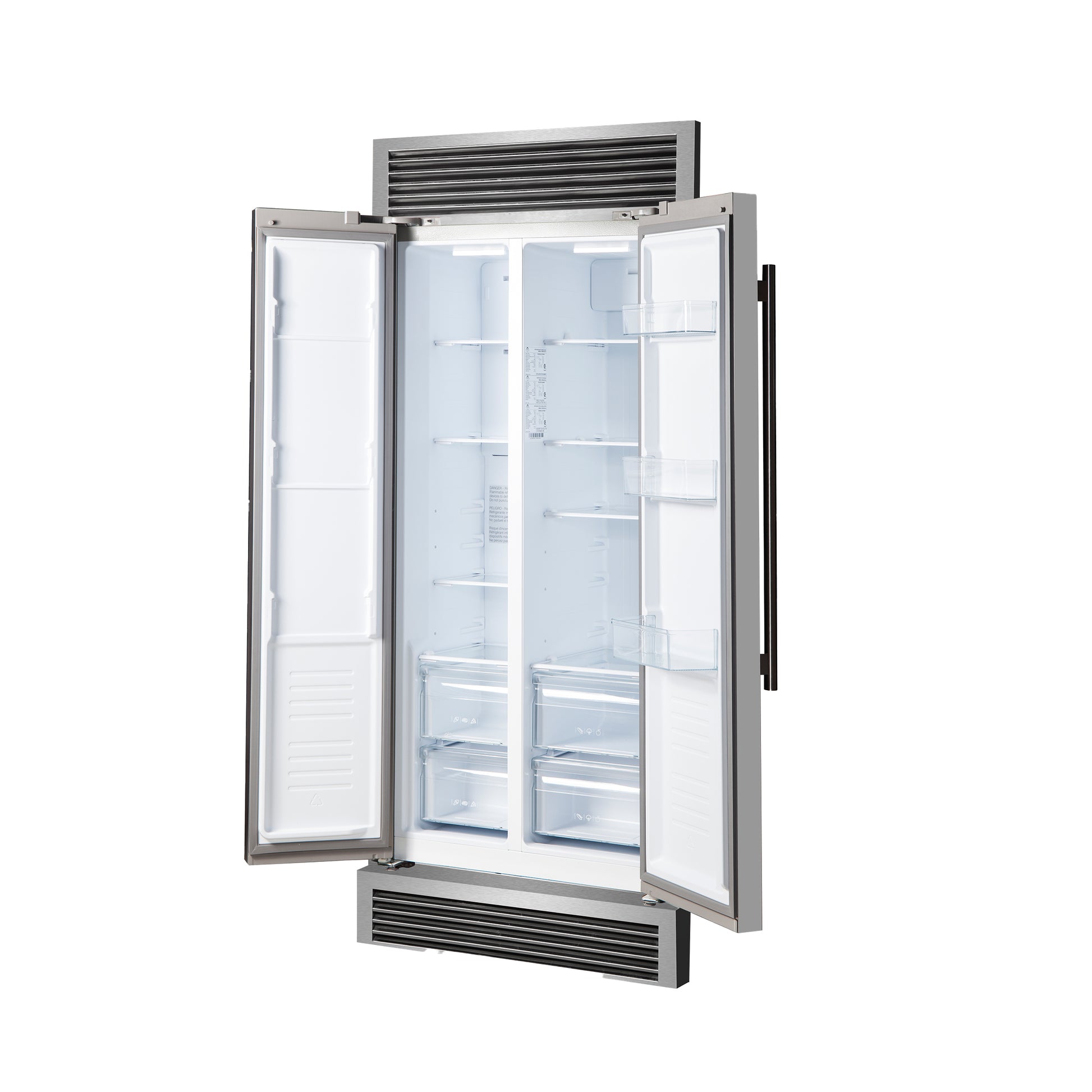 Forno Salerno 37-Inch Built-In Stainless Steel Refrigerator, 15.6 cu.ft, Decorative Grill, ENERGY STAR Certified - Forno Appliances