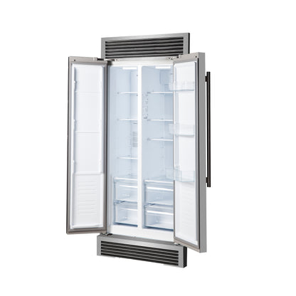 Forno Salerno 37-Inch Built-In Stainless Steel Refrigerator, 15.6 cu.ft, Decorative Grill, ENERGY STAR Certified - Forno Appliances