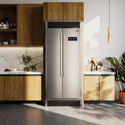 Forno Salerno 37-Inch Built-In Stainless Steel Refrigerator, 15.6 cu.ft, Decorative Grill, ENERGY STAR Certified - Forno Appliances