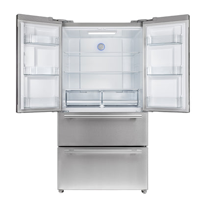 FORNO Premium 2-Piece Kitchen Bundle -Giovanni 30-inch Gas Range Stainless Steel, Forno Moena 36" French Door 19.2 Cu.Ft. Stainless Steel Refrigerator - FBDL-020-02US - Forno Appliances