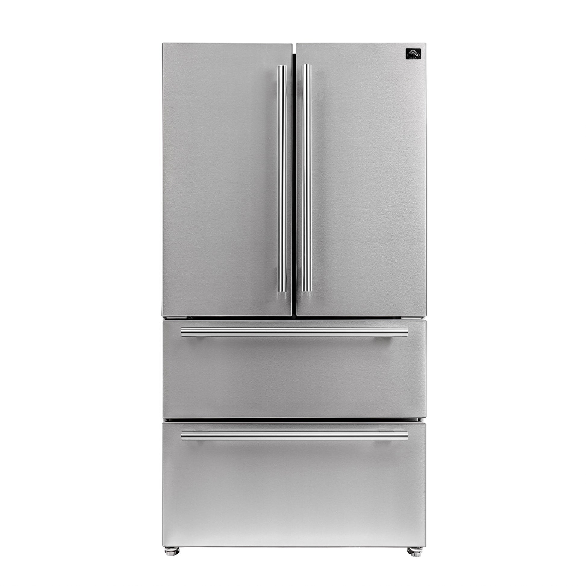 FORNO 2-Piece SS Kitchen Bundle - 30" Induction Range and 36" Bottom Freezer Refrigerator - Forno Appliances
