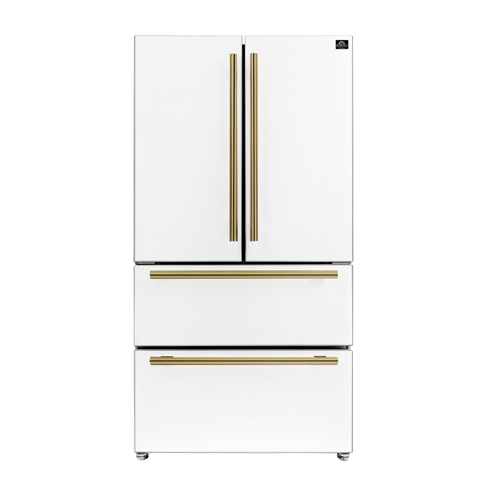 Forno Moena Espresso 36-Inch White French Door Refrigerator, 19.2 Cu. Ft., Frost-Free, Automatic Ice Maker, ENERGY STAR Certified - Forno Appliances
