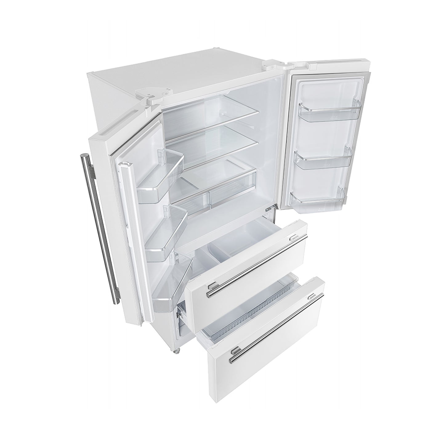 Forno Moena Espresso 36-Inch White French Door Refrigerator, 19.2 Cu. Ft., Frost-Free, Automatic Ice Maker, ENERGY STAR Certified - Forno Appliances