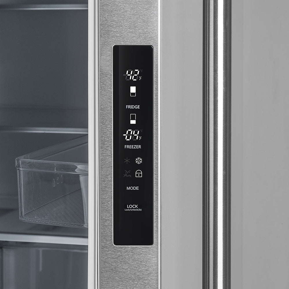 Forno Moena 40-Inch French Door Refrigerator, Stainless Steel, 19.2 cu.ft, Decorative Grill, ENERGY STAR Certified - Forno Appliances